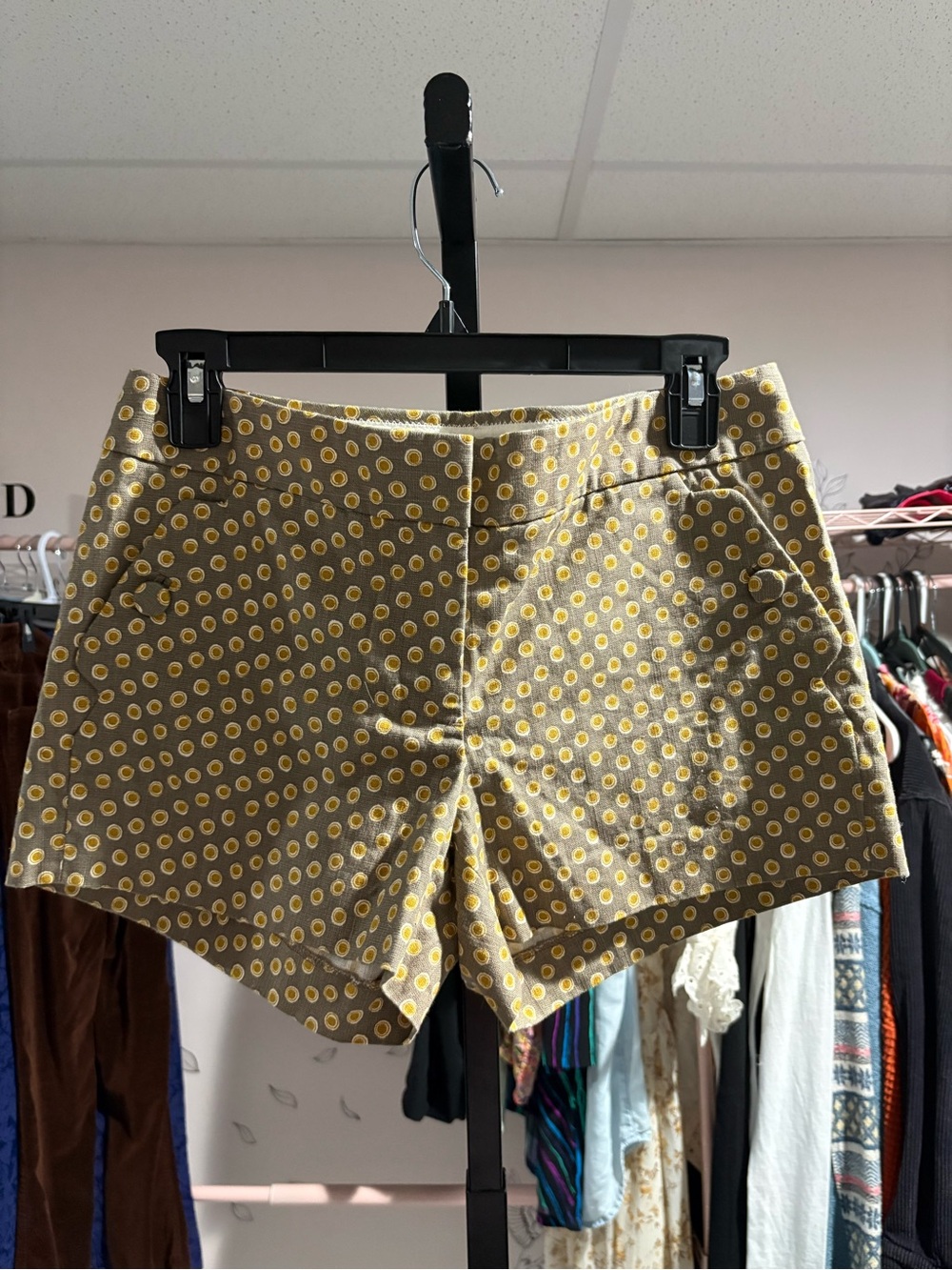 J. Crew Yellow Polka Dot High Waist Shorts Size 2